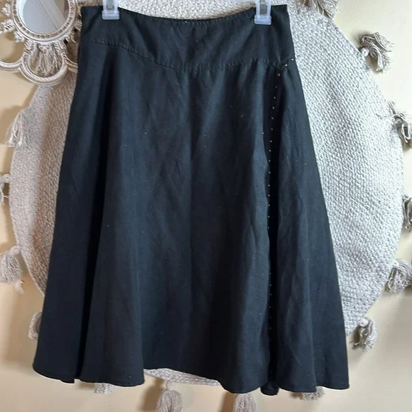 Black suede Lucky skirt with floral print - Picture 5 of 9